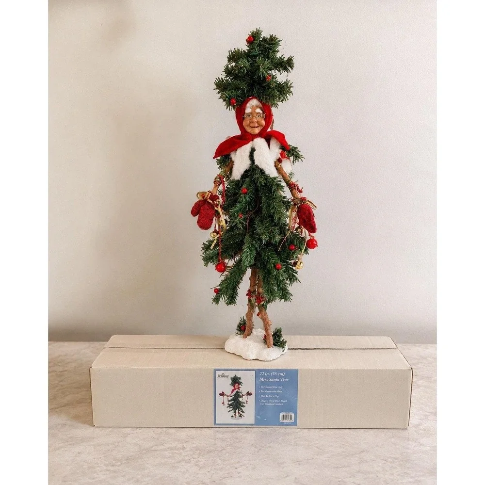 VTG Mrs Santa Posable Tree Christmas Decoration Holiday Elegance 22